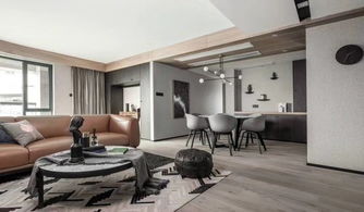 110平现代简约二居装修效果案例 黑白灰实景图与设计思路深度赏析