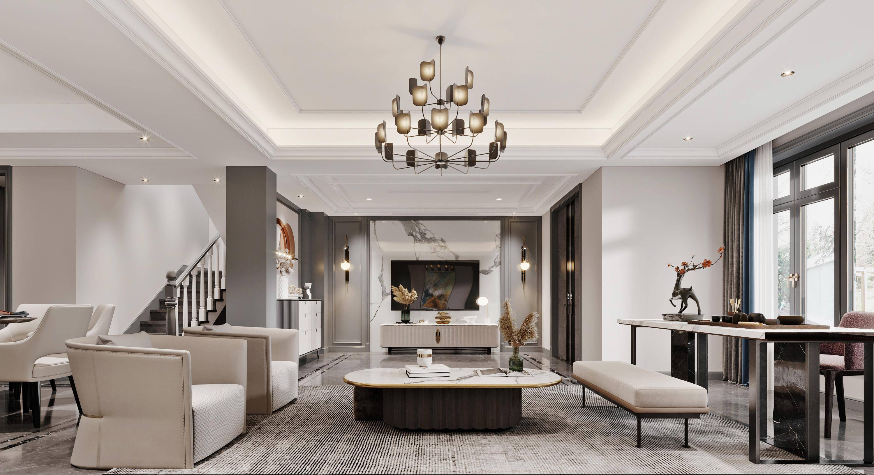 游走于舒适与质感之间 高级别墅客厅装修案例集锦